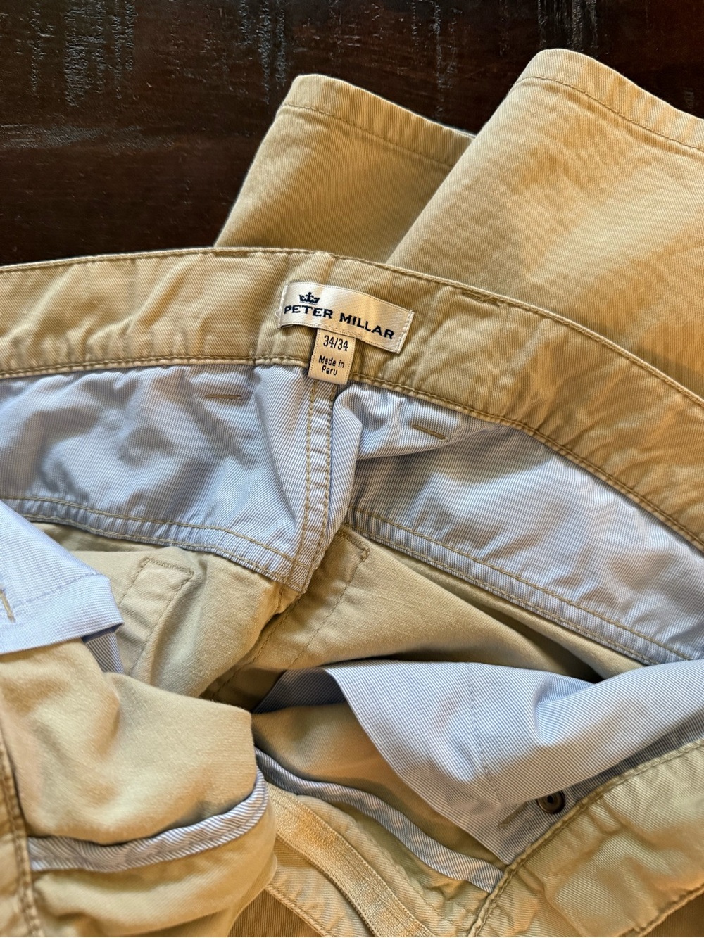 Mens khaki Peter Millar pants - Picture 2 of 2